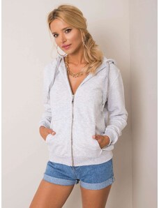 BASIC SVĚTLE ŠEDÁ DÁMSKÁ MIKINA NA ZIP -LIGHT GRAY