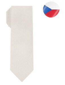Pánská hedvábná kravata MONSI Diagonal Slim - béžová