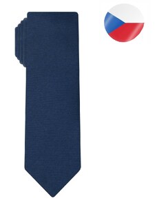 Pánská hedvábná kravata MONSI Line Slim - tmavě modrá