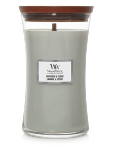 WoodWick Lavender & Cedar vonná svíčka s dřevěným knotem 609,5 g