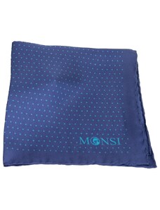 Pánský hedvábný kapesníček MONSI Dotted - modrý