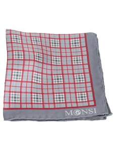 Pánský hedvábný kapesníček MONSI Checker - šedý