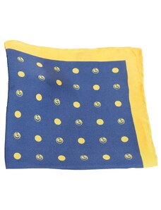 Pánský hedvábný kapesníček MONSI Dot - modrý/žlutý
