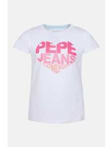 Dívčí tričko s krátkým rukávem PEPE JEANS, bílé BENDELA