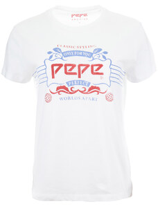 Dámské bílé tričko s potiskem Pepe Jeans