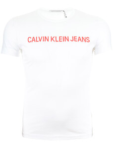 Pánské bílé tričko s nápisem Calvin Klein Jeans