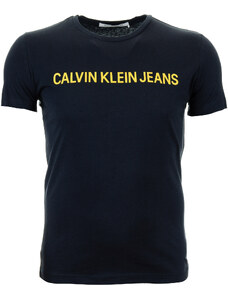 Pánské černo-modré tričko s nápisem Calvin Klein Jeans