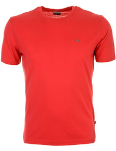 Pánské červené tričko Napapijri s malým vyšitým logem