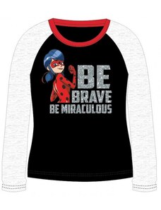 E plus M Dívčí tričko s dlouhým rukávem Kouzelná beruška / Ladybug Miraculous - černé