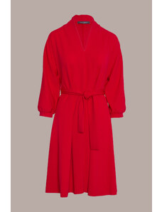 Červené šaty s dlouhým rukávem Sandro Ferrone
