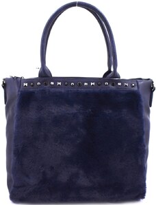Dámská moderní kabelka shopper - tmavě modrá