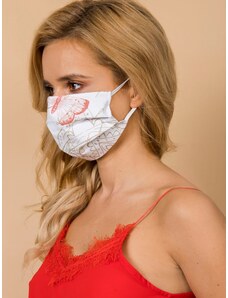 Fashionhunters Bílá a béžová opakovaně použitelná ochranná maska