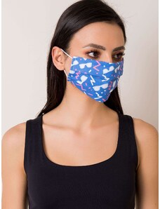 Fashionhunters Opakovaně použitelná modrá maska s potiskem