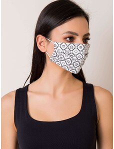 Fashionhunters Bílá ochranná maska s potiskem