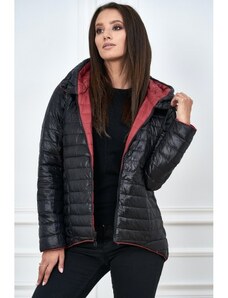 Dámská bunda oboustranná černo-červené podzim/jaro, Velikost S, Barva Barevná LS Fashion IT353