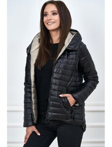 Dámská černo-béžová oboustranná bunda podzim/jaro, Velikost M, Barva Barevná LS Fashion IT352