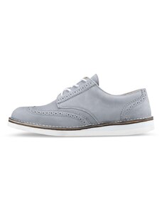 Vasky Brogue Low Grey - Pánské kožené polobotky šedé - jarní / podzimní obuv Flexiko česká výroba ze Zlína