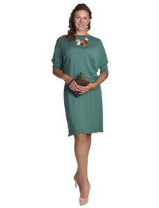 ANCORA Agama - dámské jednobarevné úpletové šaty zelené