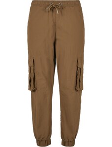 URBAN CLASSICS Ladies High Waist Crinkle Nylon Cargo Pants - midground