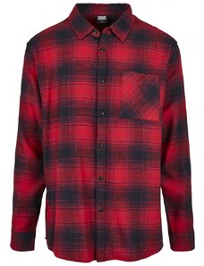 Pánská košile Urban Classics Oversized Checked Grunge Shirt - červená,černá