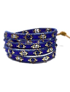 Dámský modrý WRAP náramek BRYXI - lapis lazuli
