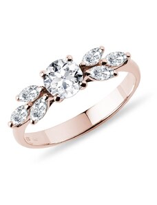 Úchvatný diamantový prsten z růžového 14k zlata KLENOTA K0816024
