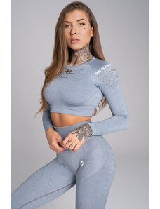 Gym Glamour Crop-Top Steel Melange