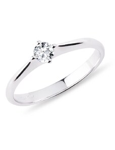 Minimalistický prsten s diamantem v bílém zlatě KLENOTA K0700012
