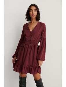 NA-KD Boho Balloon Sleeve Mini Dress