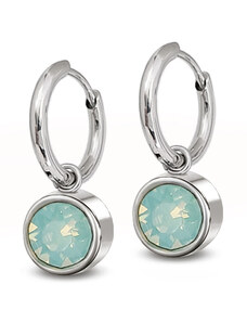 Jewellis ČR Jewellis Ocelové náušnice kruhy s krystaly Swarovski - Pacific Opal