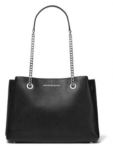 Michael Kors Teagen large pebbled leather kabelka černá black silver