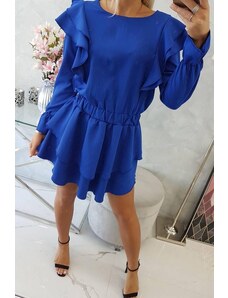 Šaty s dlouhým rukávem modré Barva: Modrá, Velikost: One size