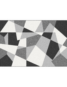 Tempo Kondela Koberec SANAR 133x190 cm - černá/šedá/bílá, geometrický vzor