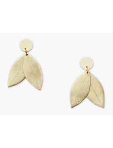 Kožené náušnice Maria double leaf earrings od Pauline Hagan