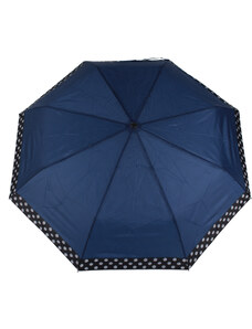 Perletti Skládací deštník manuální jednobarevný s puntíkovým lemem