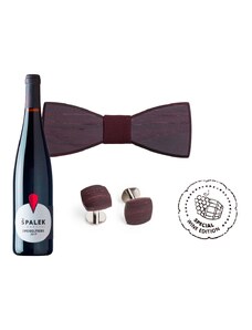 BeWooden Dřevěný set módních doplňků Red Wine Men Set, pánský