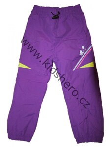 Zateplené šusťákové kalhoty KUGO - malé - fialové 74