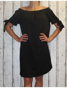 Italy Moda Dámské letní, bavlněné šaty se spadlými rameny - černé