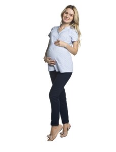 TORELLE Těhotenská a kojící košile Melba krátký rukáv pomněnková
