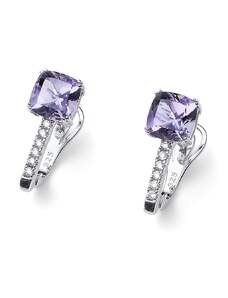 Stříbrné náušnice s krystaly Swarovski Oliver Weber Baia violet