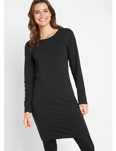 bonprix Žerzejové šaty z bavlny se strečem (2 ks v balení) Černá
