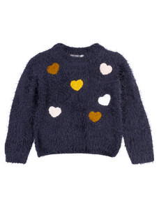 LOSAN Dívčí pletený svetr (jen v tmavě růžové barvě)