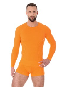 Brubeck Pánské tričko Active wool s dlouhým rukávem orange
