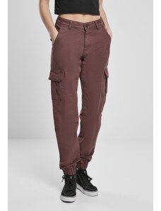 UC Ladies Dámské cargo kalhoty s vysokým pasem třešňové