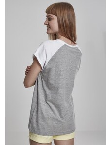 UC Ladies Dámské kontrastní raglánové tričko šedo/bílé