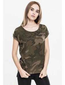 UC Ladies Dámské tričko Camo Back Shaped Olive camo