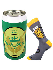VoXX pánské ponožky PiVoXX+plechovka šedá