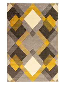 Flair Rugs koberce Kusový koberec Hand Carved Nimbus Grey/Ochre - 120x170 cm