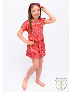 Kid's by Voga Italia Dívčí šaty s květinovým vzorem červené