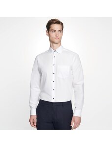 Pánská bílá nežehlivá košile s kontrastem Regular fit s dlouhým rukávem Seidensticker
